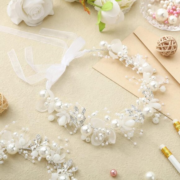 Flower Girl Headband Rhinestone Crystal Bridal Hair Accessory for Girls - Picture 2 of 7